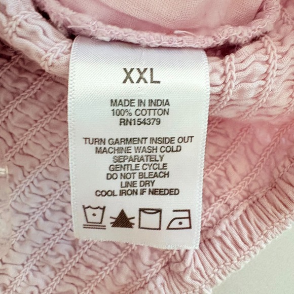 NWT Aeropostale Women's XXL Lilac Smocked Off Shoulder Cropped Top 100% Cotton - Picture 8 of 11